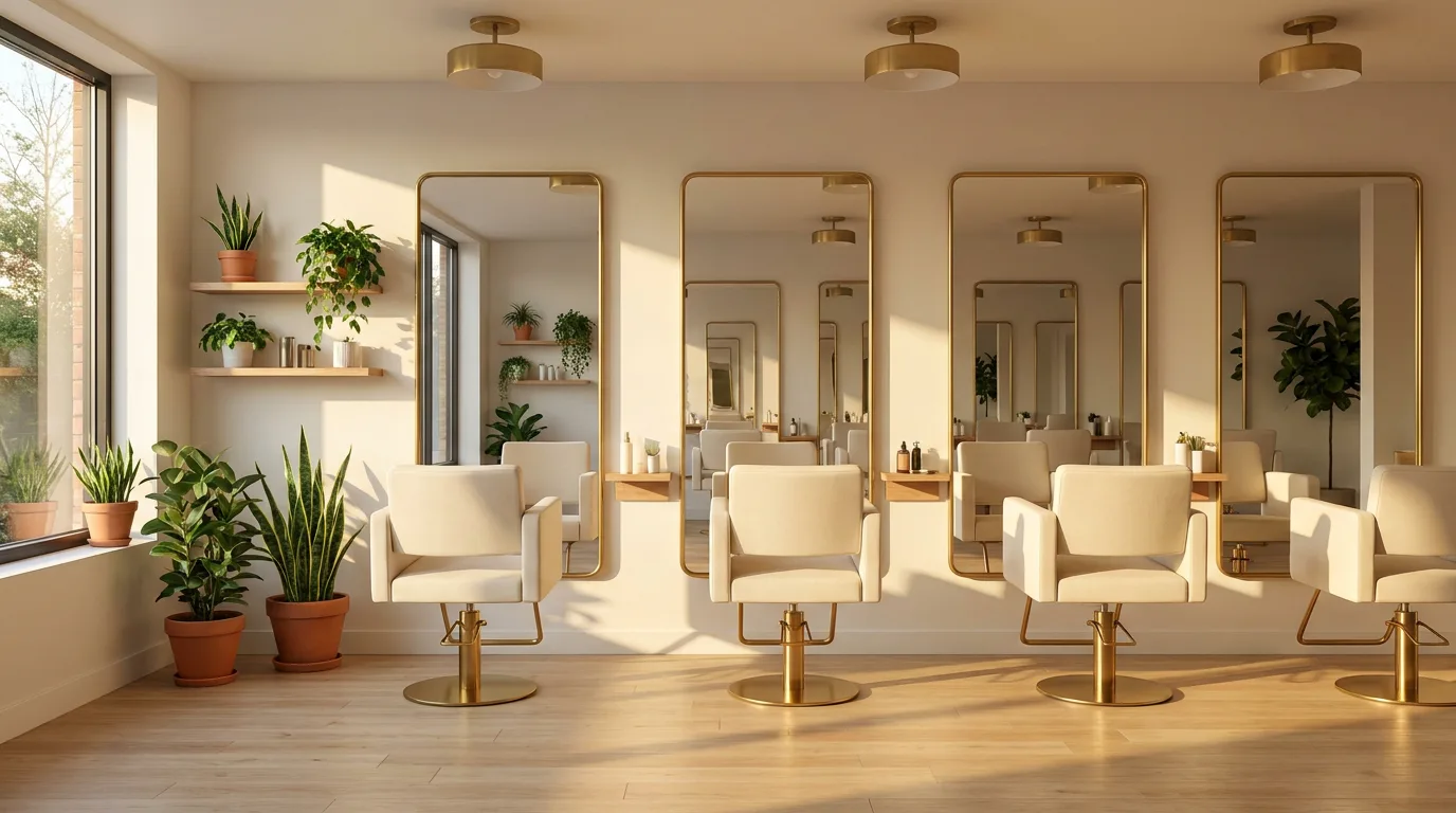 Miljöbild – warm hair salon interior