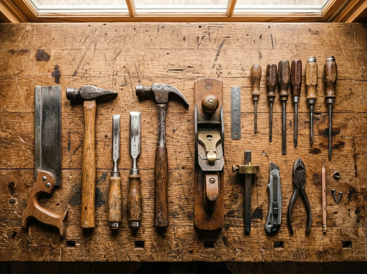 Miljöbild – hand tools on a workbench