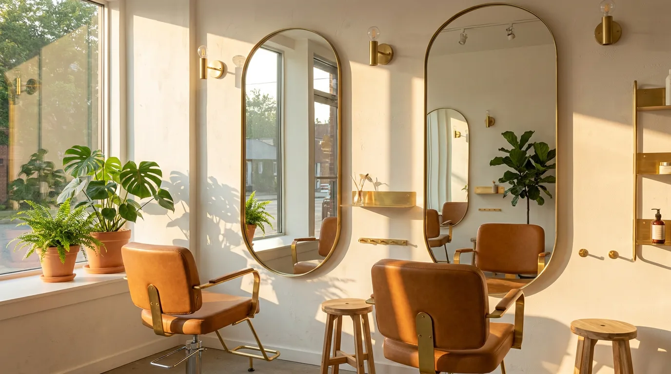 Miljöbild – warm hair salon interior