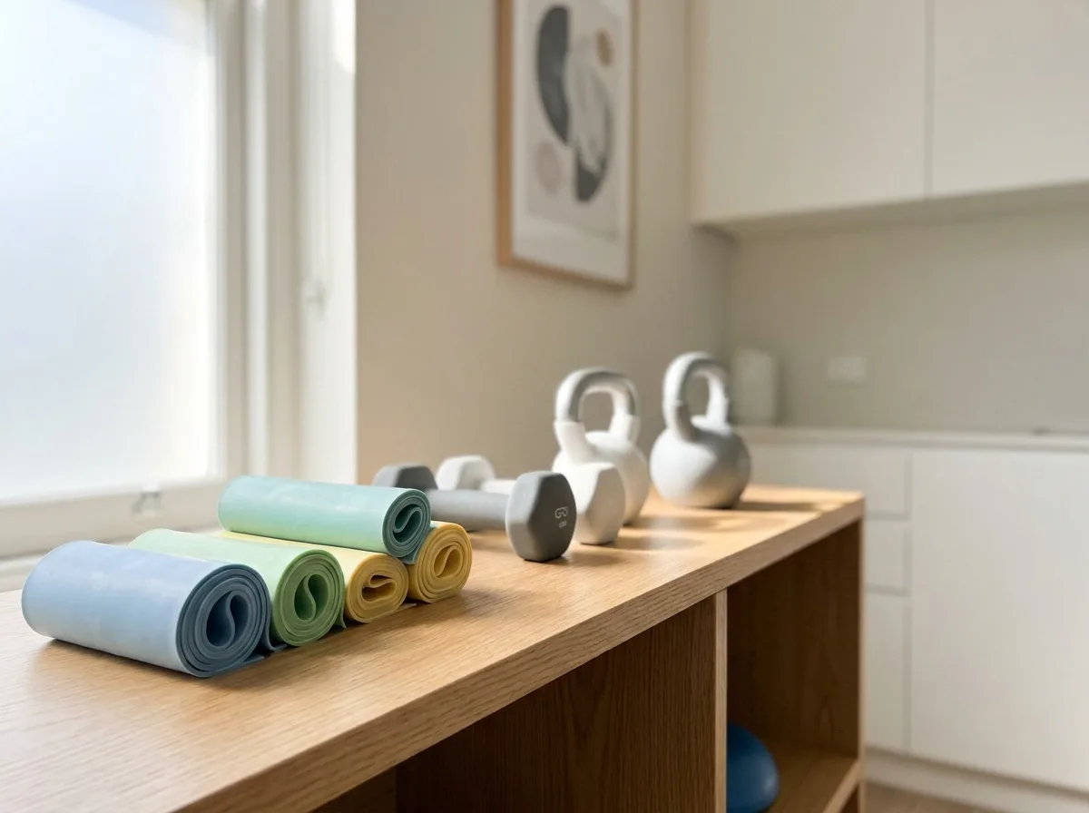 Miljöbild – exercise equipment on a shelf