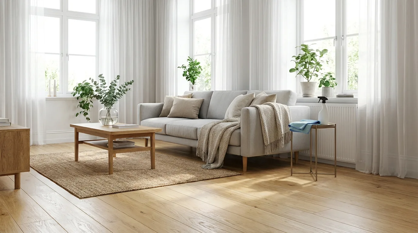 Miljöbild – bright freshly cleaned living room