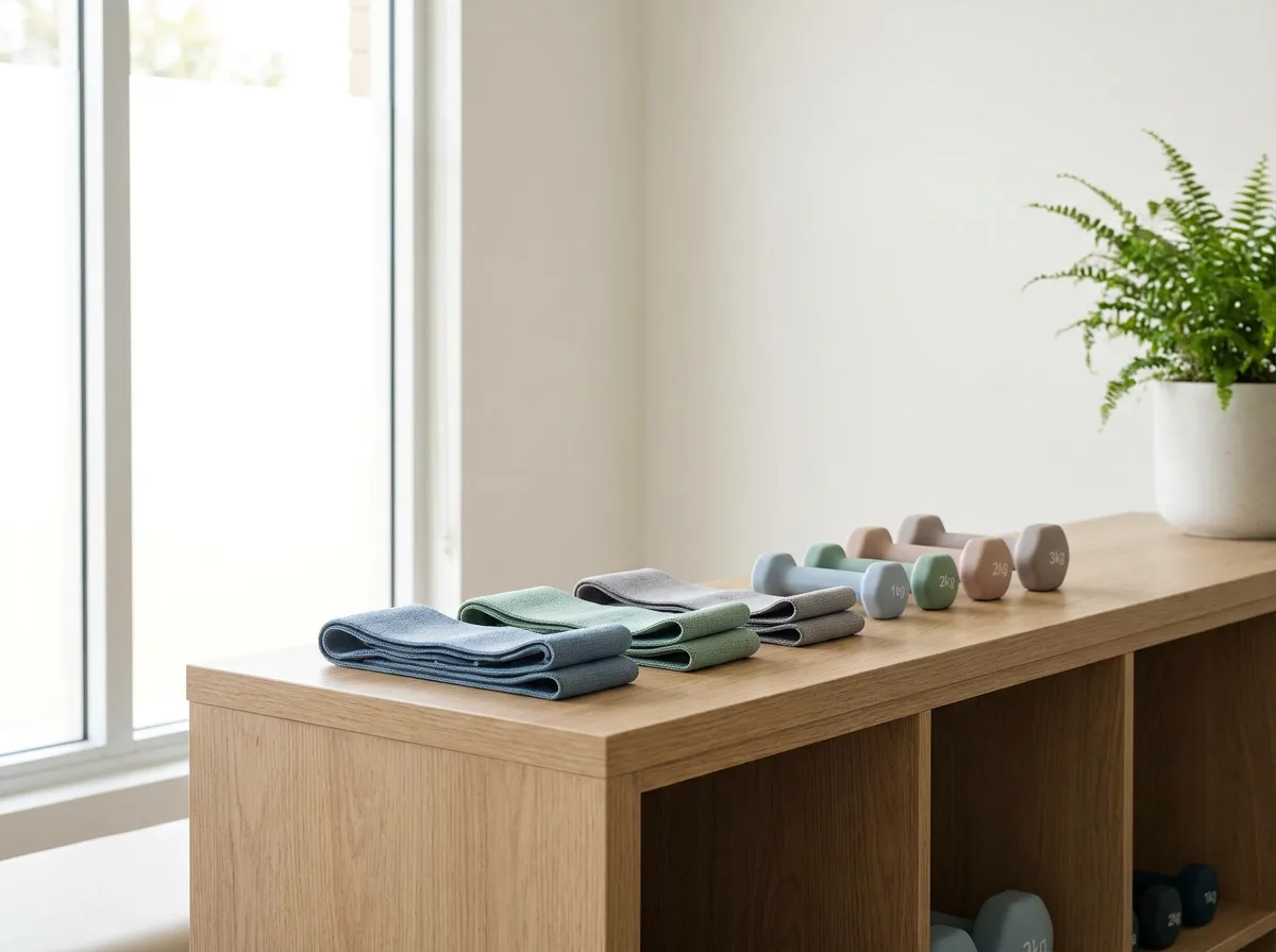 Miljöbild – exercise equipment on a shelf