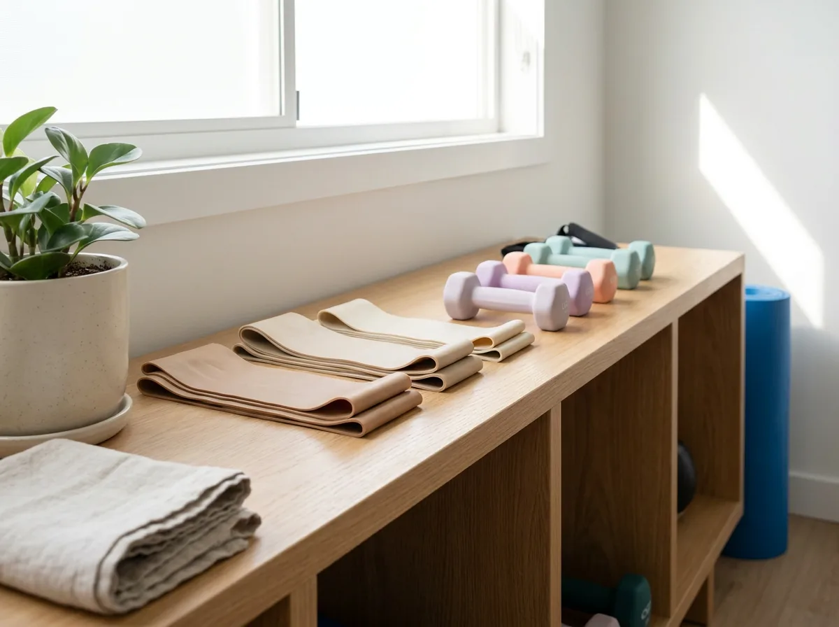Miljöbild – exercise equipment on a shelf